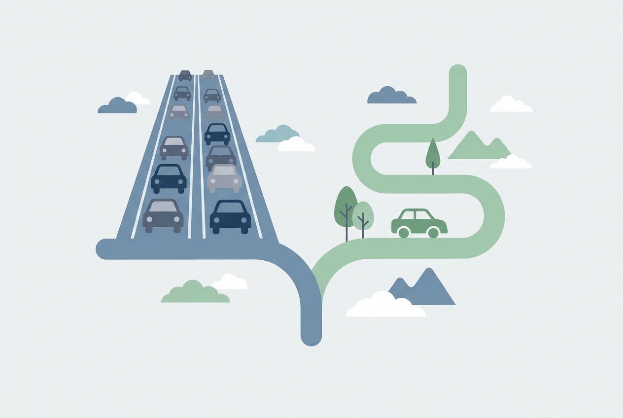 Choosing between a crowded niche and an open one